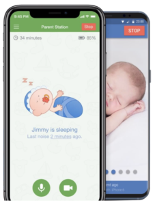 Image de smartphone présentant un visuel de l'application Baby Monitor 3G