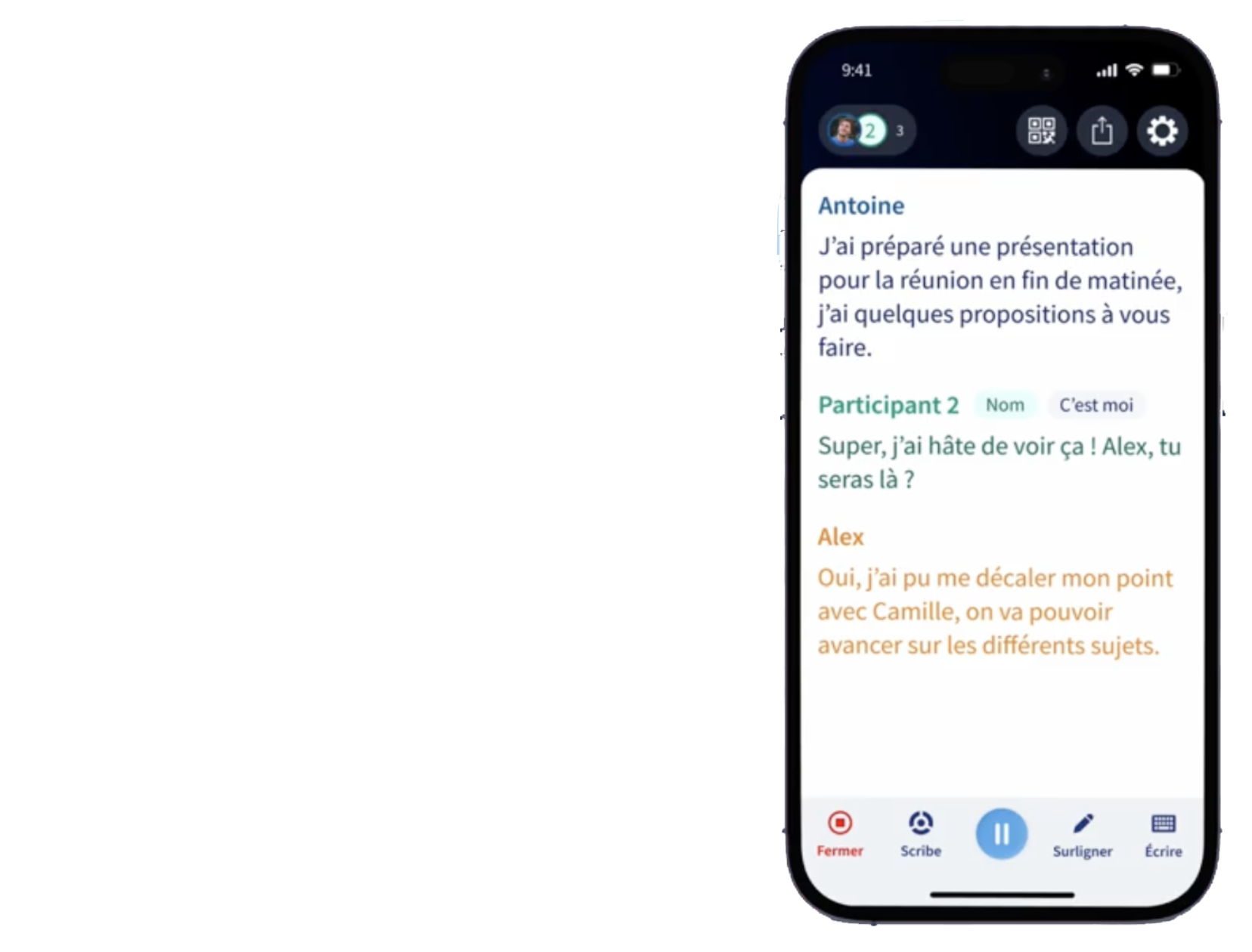 image d'un smartphone avec l'application AVA