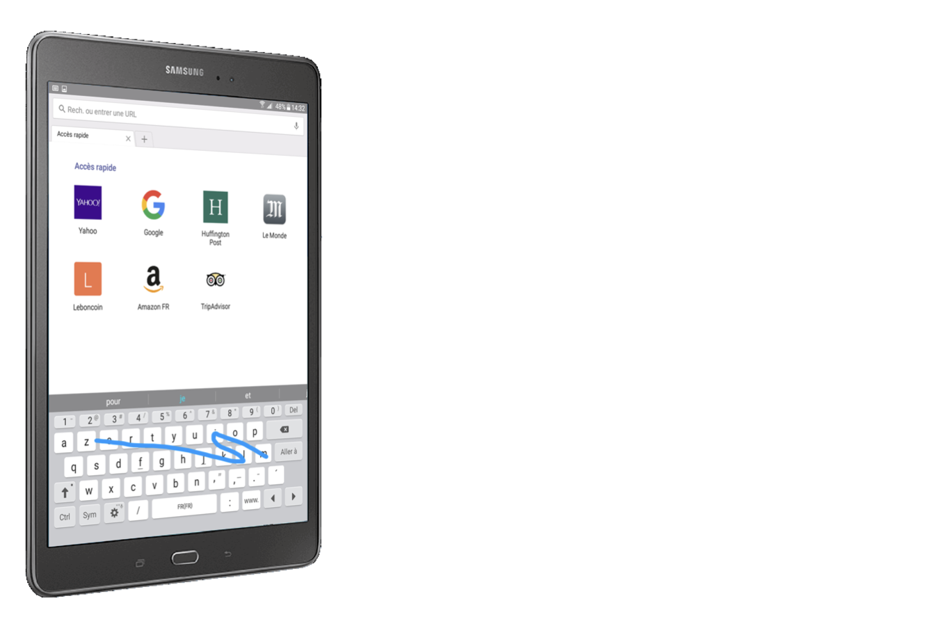 Le clavier Swift sur une tablette