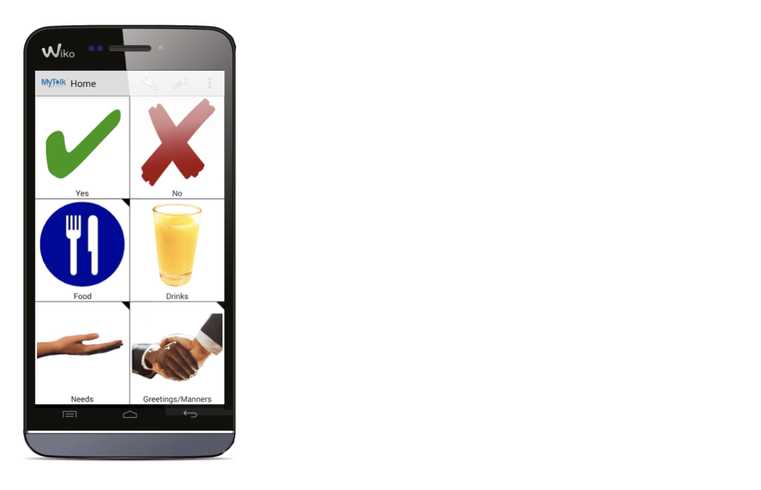 smartphone affichant l'App MY TALK MOBILE