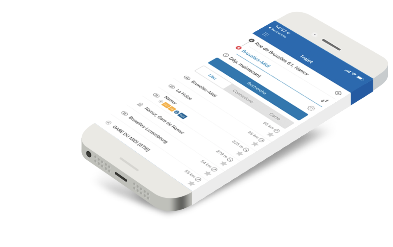 image de l'App SNCB sur un iPhone
